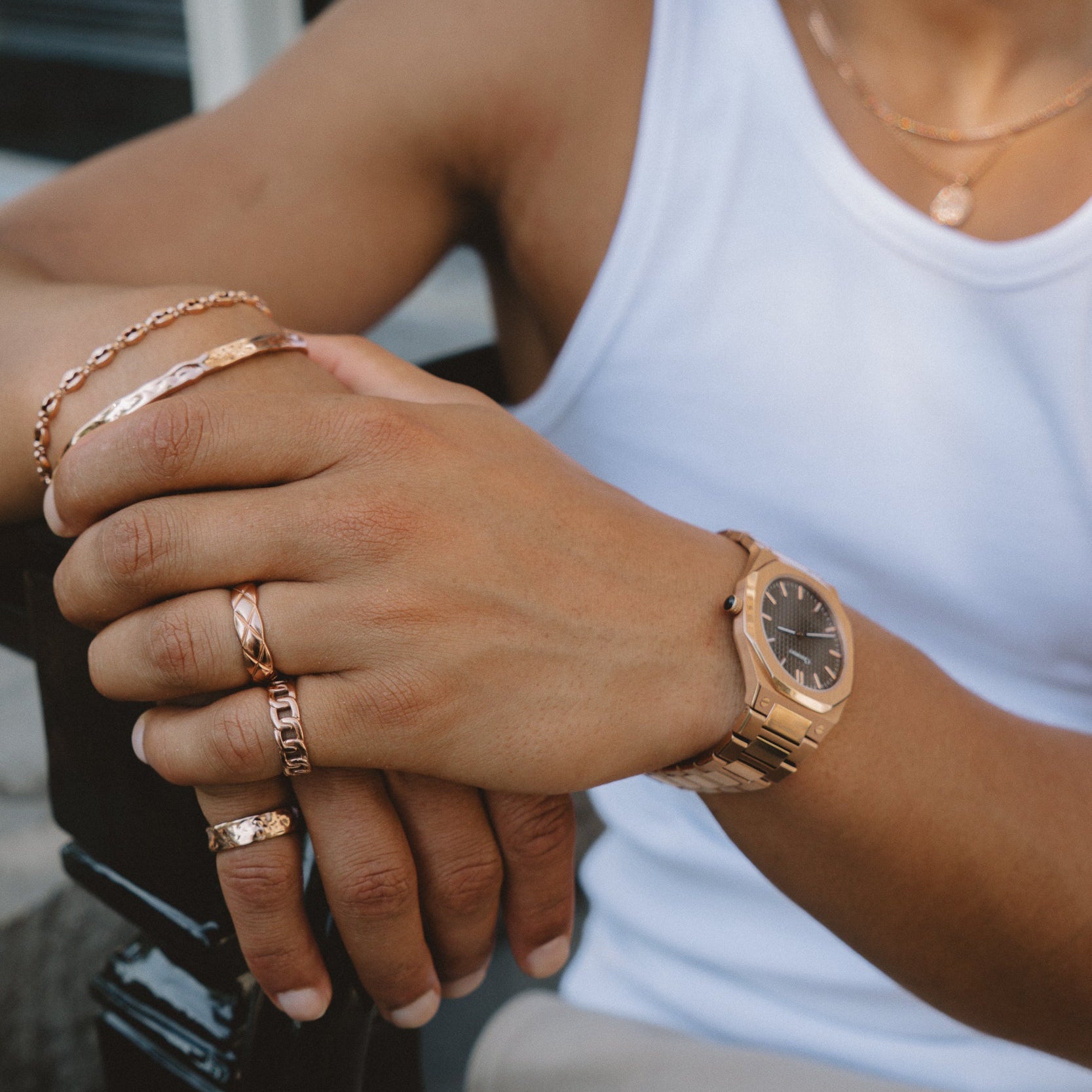 MELTED CUFF - ROSE GOLD