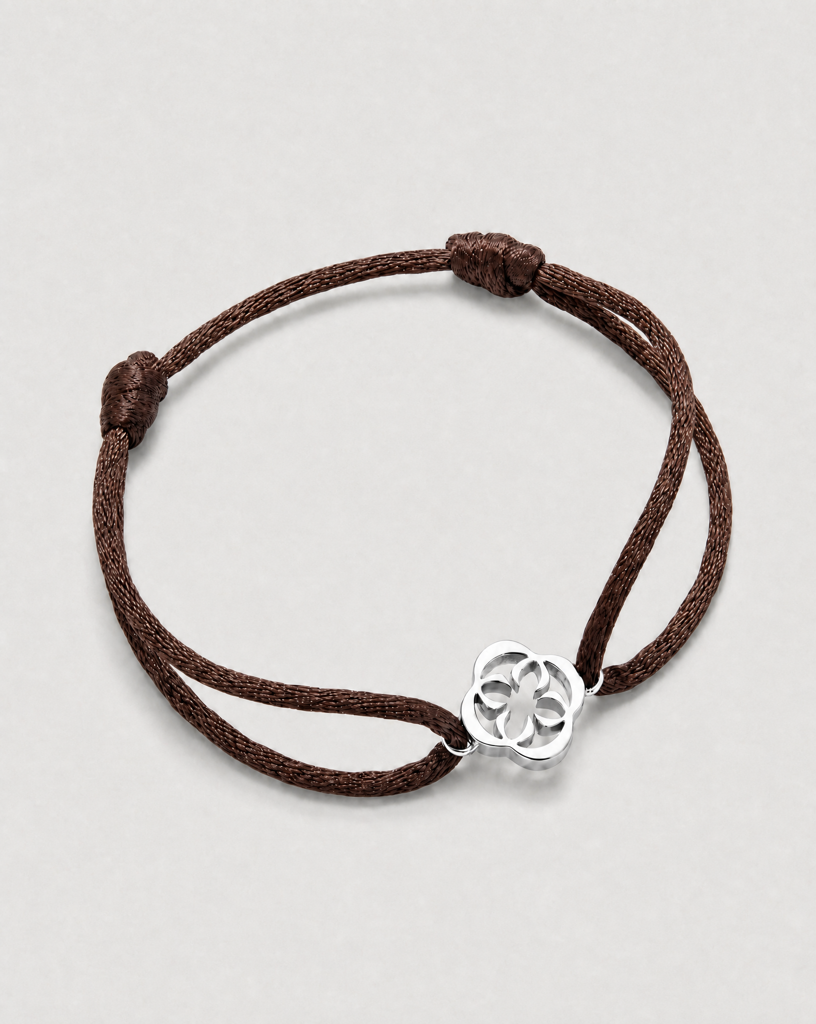 » (FREE) CHROMER CORD BRACELET | BROWN / SILVER